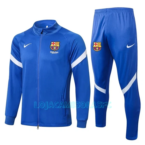 Casaco de Treino Conjunto FC Barcelona Homem 2022/23 Azul Branco