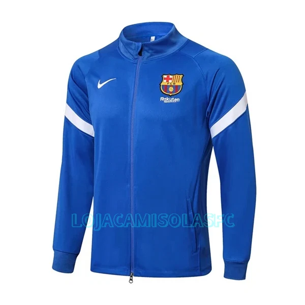 Casaco de Treino Conjunto FC Barcelona Homem 2022/23 Azul Branco