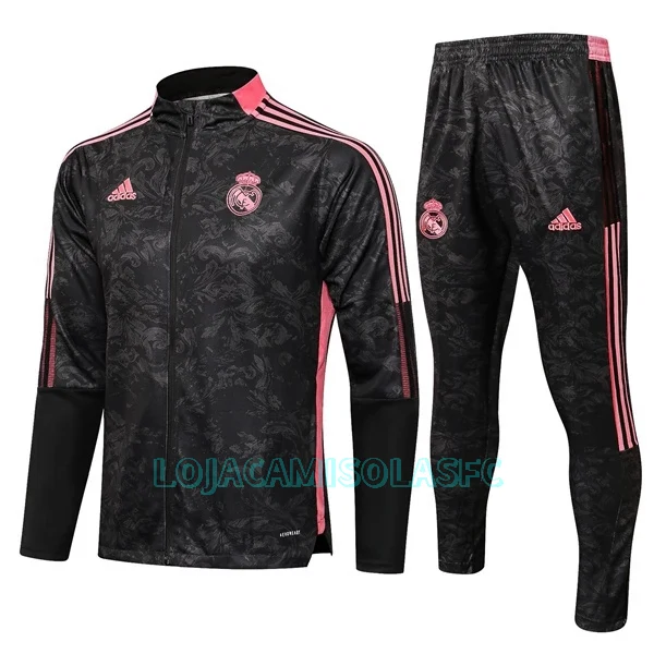 Casaco de Treino Conjunto Real Madrid Criança 2022/23 Preto Vermelho