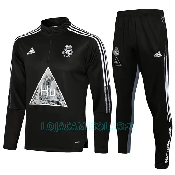 Sweat de Treino Conjunto Real Madrid Criança Quarto-Zíper 2022/23 Preta