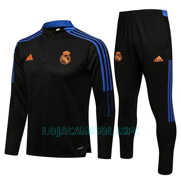 Sweat de Treino Conjunto Real Madrid Homem Quarto-Zíper 2022/23 Preta