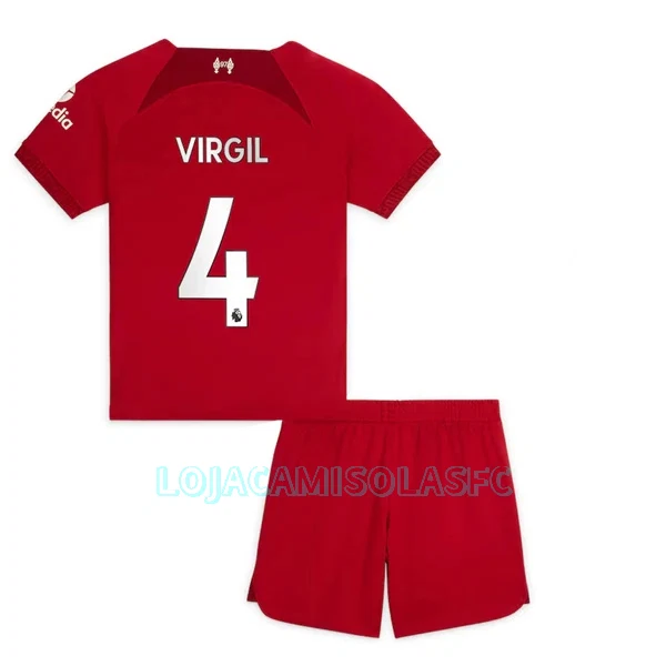 Camisola Liverpool Virgil 4 Criança Equipamento 1ª 2022/23