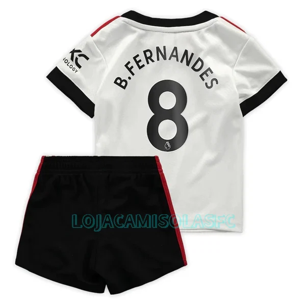 Camisola Manchester United Bruno Fernandes 8 Criança Equipamento 2ª 2022/23