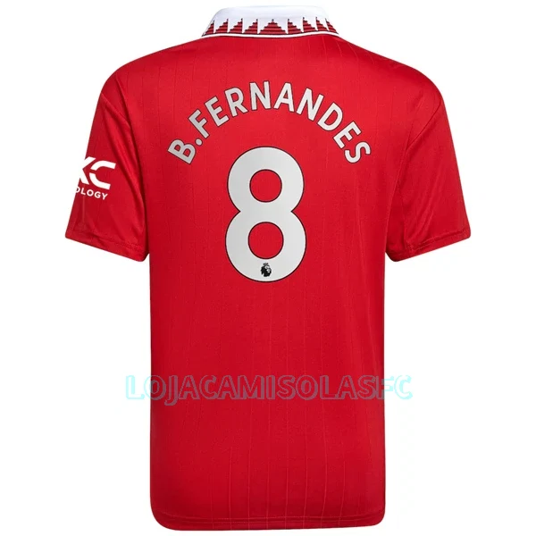 Camisola Manchester United Bruno Fernandes 8 Homem Equipamento 1ª 2022/23