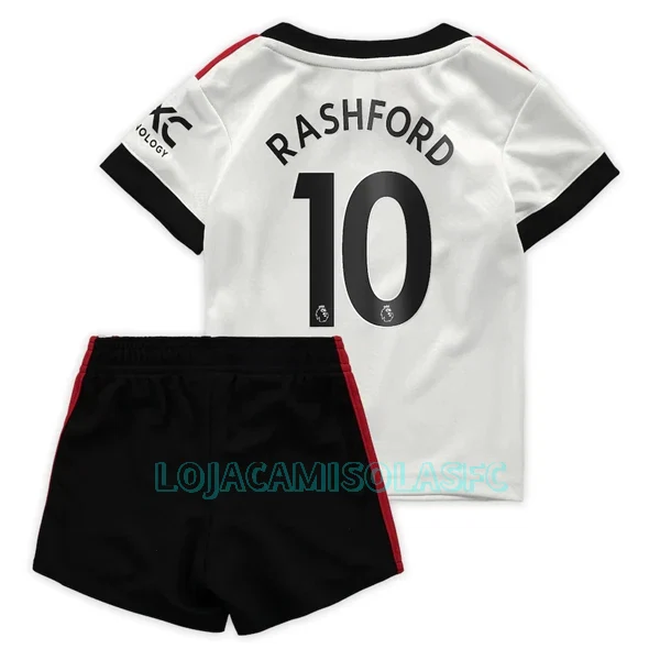 Camisola Manchester United Rashford 10 Criança Equipamento 2ª 2022/23