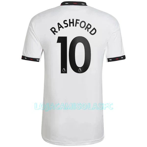Camisola Manchester United Rashford 10 Homem Equipamento 2ª 2022/23