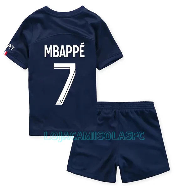 Camisola Paris Saint-Germain Mbappé 7 Criança Equipamento 1ª 2022/23