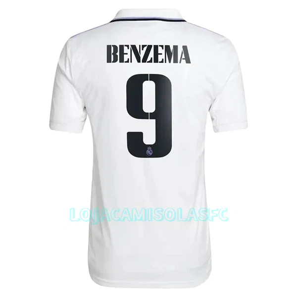 Camisola Real Madrid Benzema 9 Homem Equipamento 1ª 2022/23