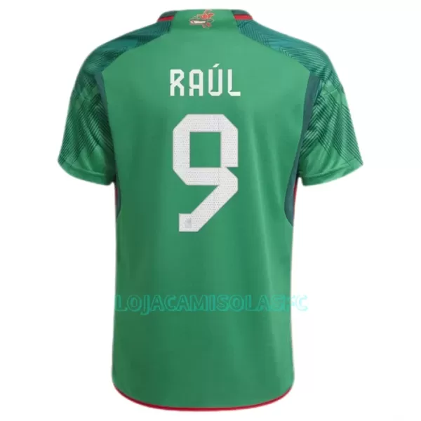 Camisola México Raul 9 Homem Equipamento 1ª Mundial 2022