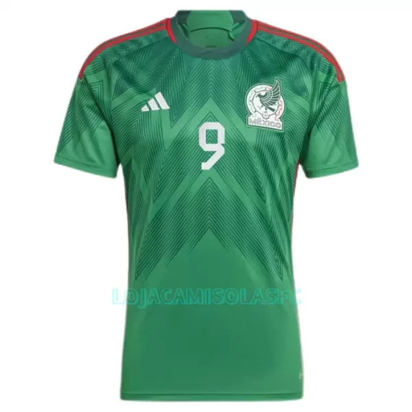 Camisola México Raul 9 Homem Equipamento 1ª Mundial 2022