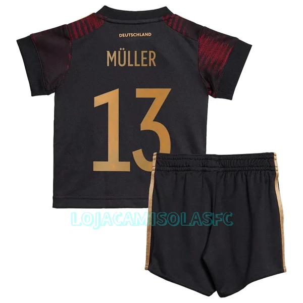 Camisola Alemanha Müller 13 Criança Equipamento 2ª Mundial 2022
