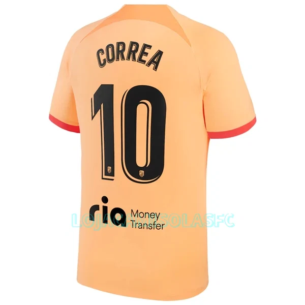 Camisola Atlético Madrid Correa 10 Homem Equipamento 3ª 2022/23
