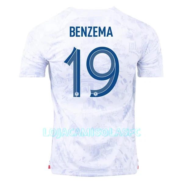 Camisola França Benzema 19 Homem Equipamento 2ª Mundial 2022