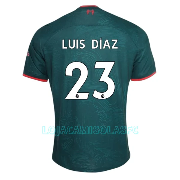 Camisola Liverpool Luis Díaz 23 Homem Equipamento 3ª 2022/23