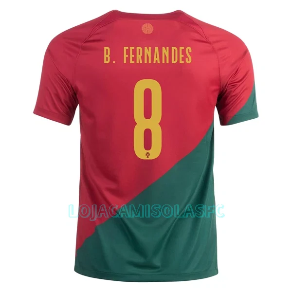 Camisola Portugal Bruno Fernandes 8 Homem Equipamento 1ª Mundial 2022