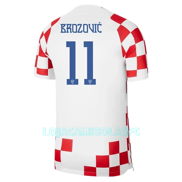 Camisola Croácia Brozovic 11 Homem Equipamento 1ª Mundial 2022