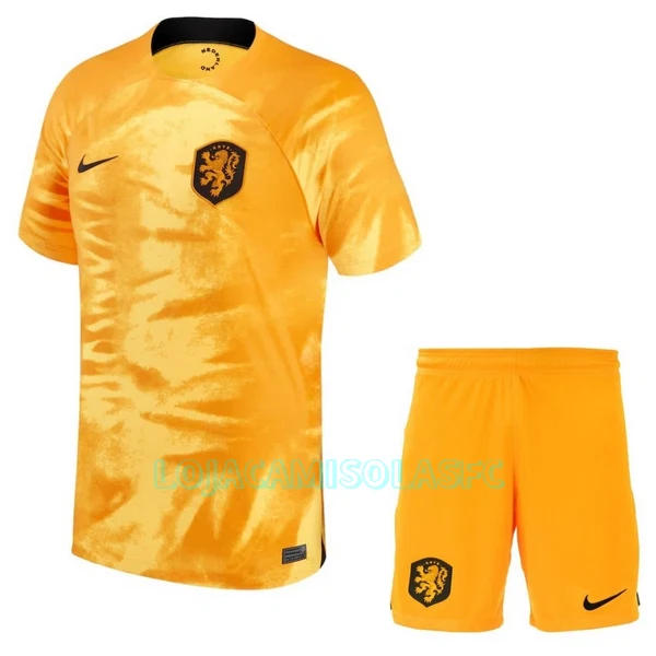 Camisola Holanda Criança Equipamento 1ª Mundial 2022