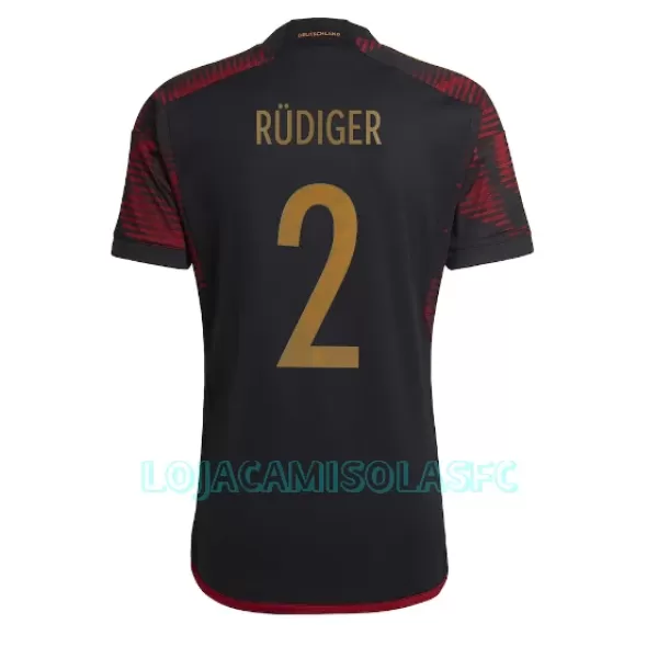 Camisola Alemanha Antonio Rudiger 2 Homem Equipamento 2ª Mundial 2022