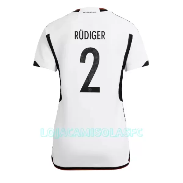 Camisola Alemanha Antonio Rudiger 2 Mulher Equipamento 1ª Mundial 2022