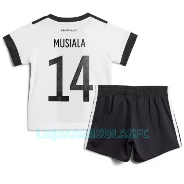 Camisola Alemanha Jamal Musiala 14 Criança Equipamento 1ª Mundial 2022