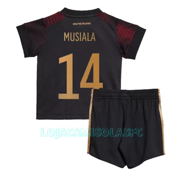 Camisola Alemanha Jamal Musiala 14 Criança Equipamento 2ª Mundial 2022