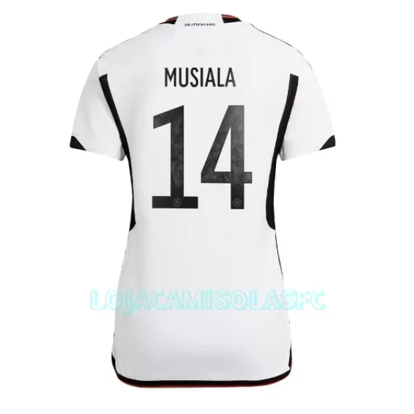Camisola Alemanha Jamal Musiala 14 Mulher Equipamento 1ª Mundial 2022