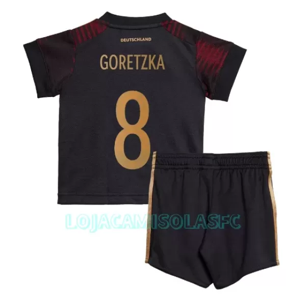 Camisola Alemanha Leon Goretzka 8 Criança Equipamento 2ª Mundial 2022