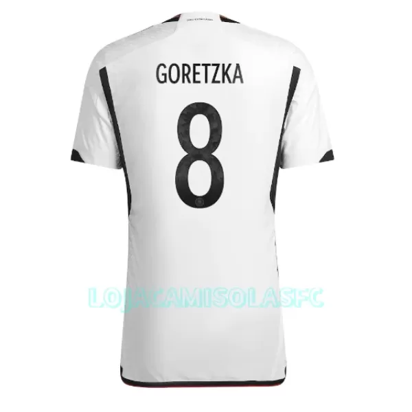 Camisola Alemanha Leon Goretzka 8 Homem Equipamento 1ª Mundial 2022