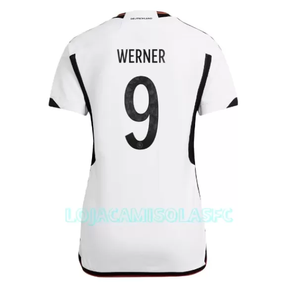 Camisola Alemanha Timo Werner 9 Mulher Equipamento 1ª Mundial 2022