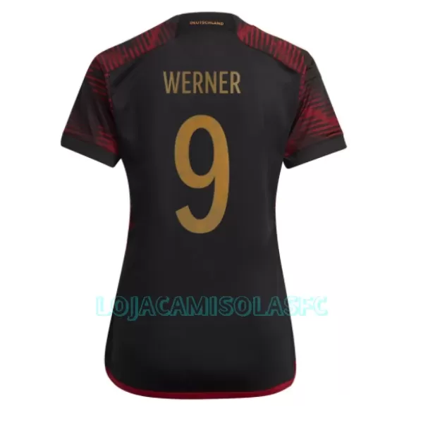 Camisola Alemanha Timo Werner 9 Mulher Equipamento 2ª Mundial 2022