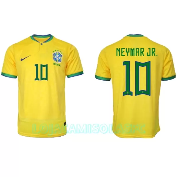 Camisola Brasil Neymar Jr 10 Homem Equipamento 1ª Mundial 2022