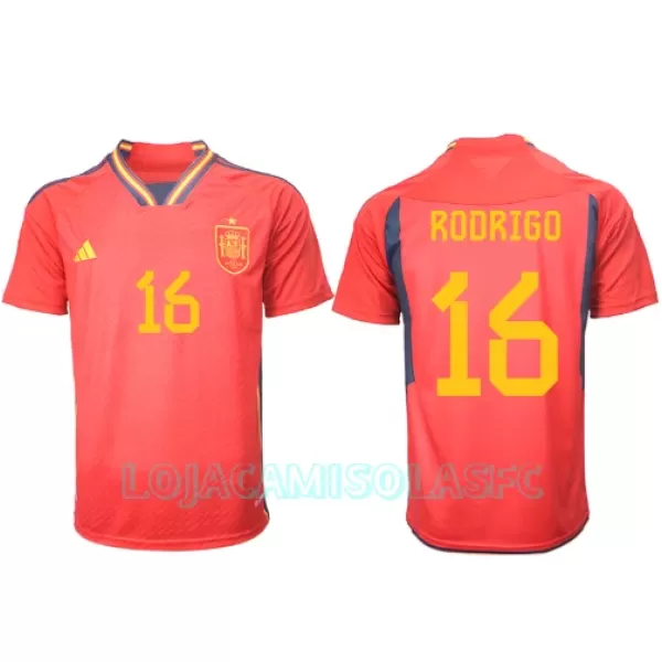 Camisola Espanha Rodri Hernandez 16 Homem Equipamento 1ª Mundial 2022