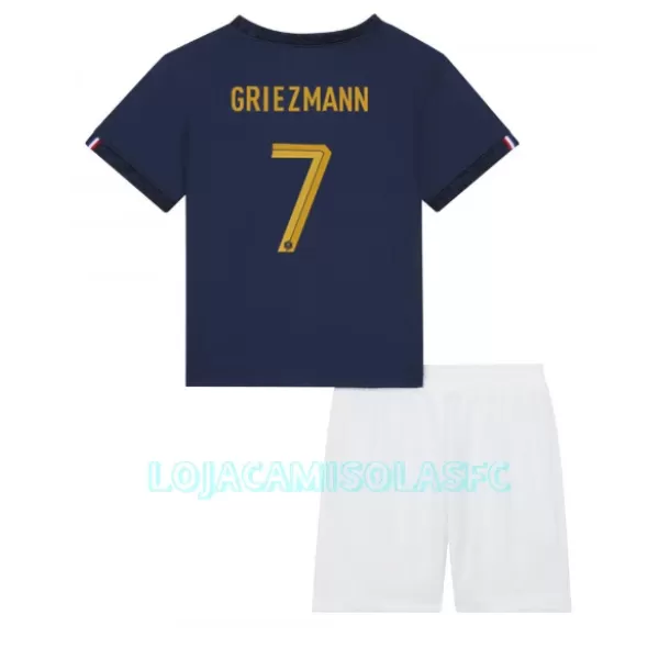 Camisola França Antoine Griezmann 7 Criança Equipamento 1ª Mundial 2022
