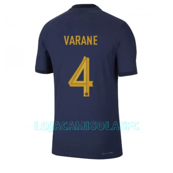 Camisola França Raphael Varane 4 Homem Equipamento 1ª Mundial 2022