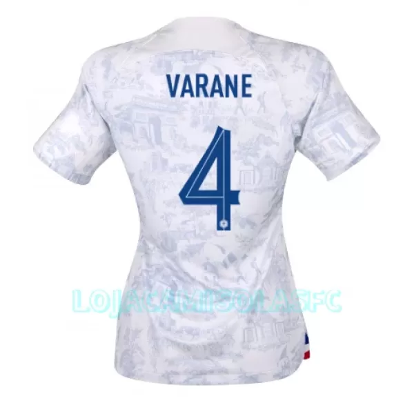 Camisola França Raphael Varane 4 Mulher Equipamento 2ª Mundial 2022