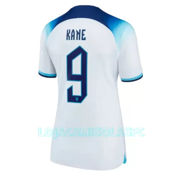 Camisola Inglaterra Harry Kane 9 Mulher Equipamento 1ª Mundial 2022
