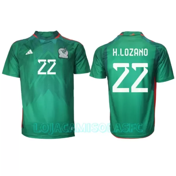 Camisola México Hirving Lozano 22 Homem Equipamento 1ª Mundial 2022