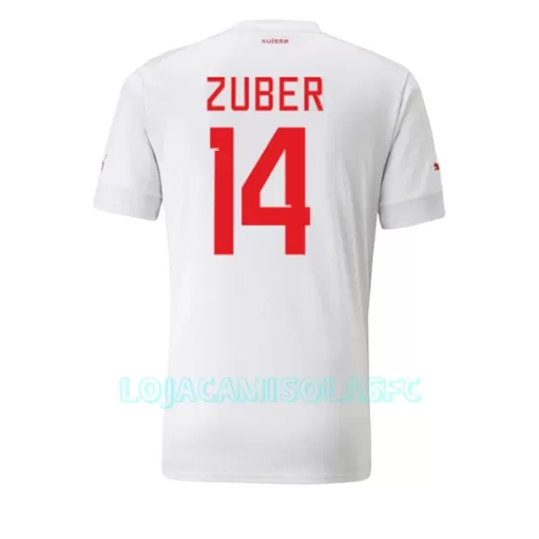 Camisola Suíça Steven Zuber 14 Homem Equipamento 2ª Mundial 2022