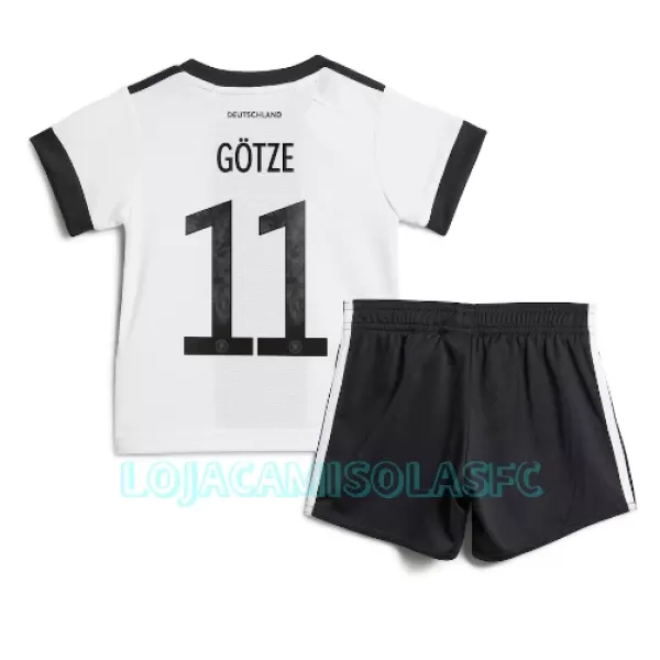 Camisola Alemanha Mario Gotze 11 Criança Equipamento 1ª Mundial 2022