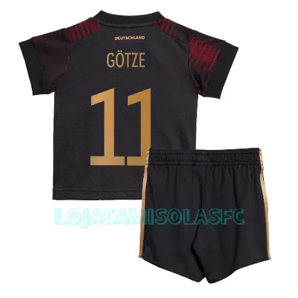 Camisola Alemanha Mario Gotze 11 Criança Equipamento 2ª Mundial 2022