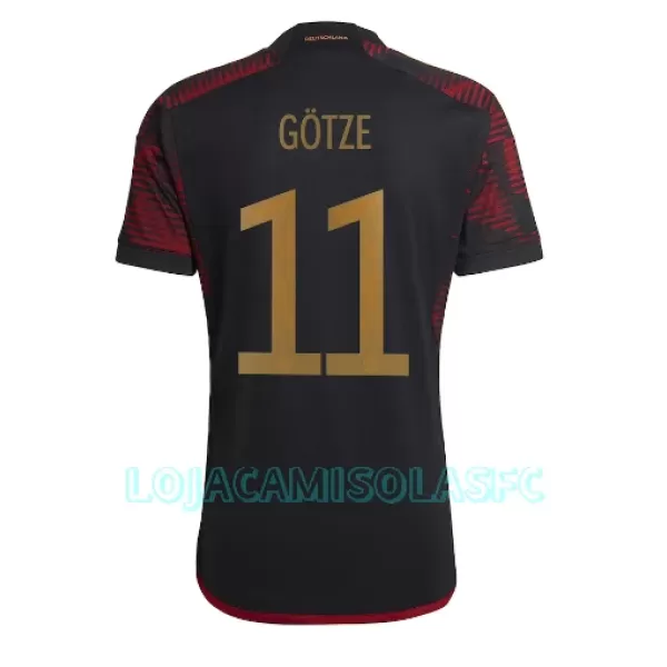 Camisola Alemanha Mario Gotze 11 Homem Equipamento 2ª Mundial 2022