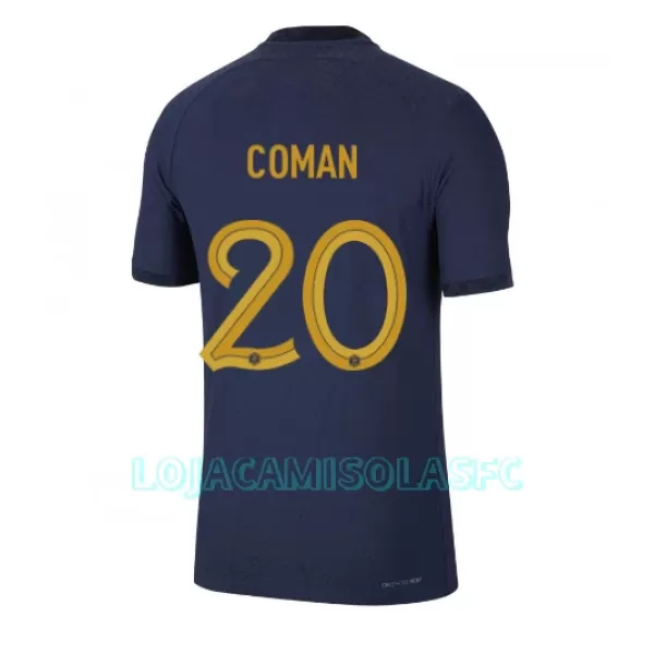 Camisola França Kingsley Coman 20 Homem Equipamento 1ª Mundial 2022