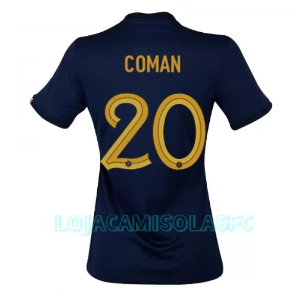 Camisola França Kingsley Coman 20 Mulher Equipamento 1ª Mundial 2022