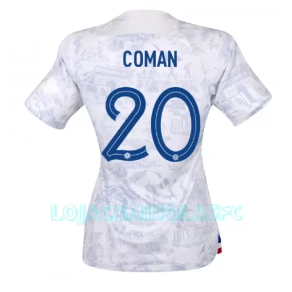 Camisola França Kingsley Coman 20 Mulher Equipamento 2ª Mundial 2022