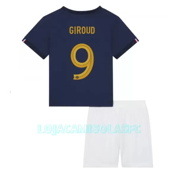 Camisola França Olivier Giroud 9 Criança Equipamento 1ª Mundial 2022