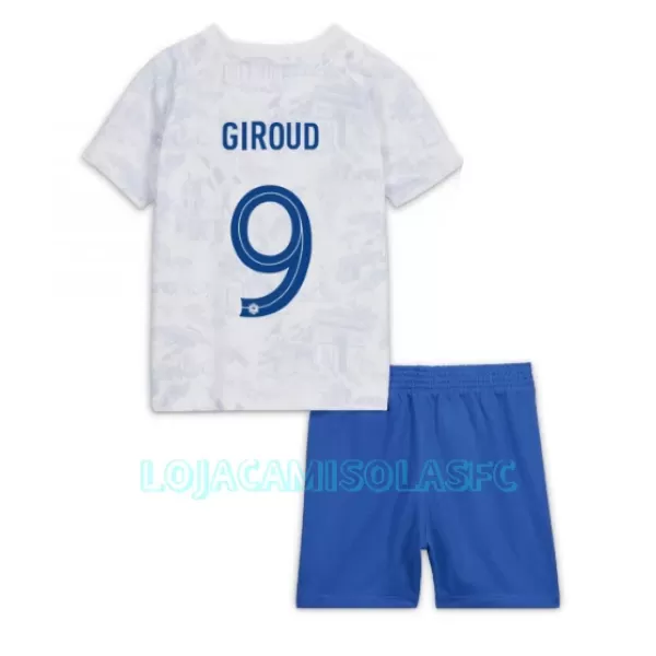 Camisola França Olivier Giroud 9 Criança Equipamento 2ª Mundial 2022