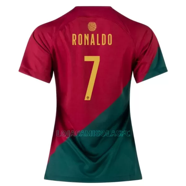Camisola Portugal Cristiano Ronaldo 7 Mulher Equipamento 1ª Mundial 2022