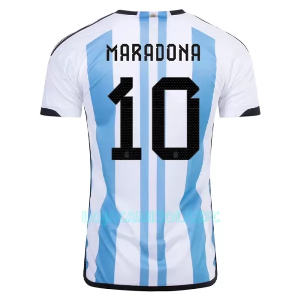Camisola Argentina 3 Star MARADONA 10 Homem Equipamento 1ª Mundial 2022