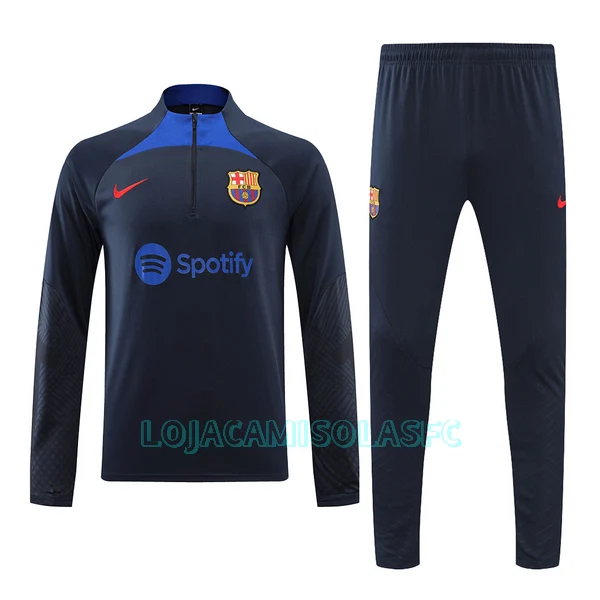 Sweat de Treino Barcelona Homem Quarto-Zíper 2022/23 Navy