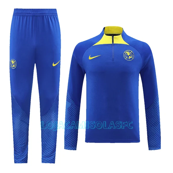 Sweat de Treino Club América Homem Quarto-Zíper 2023 Azul